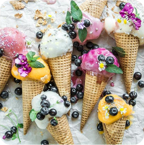 Multicolor ice cream